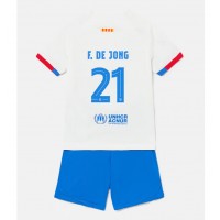 Barcelona Frenkie de Jong #21 Udebane Trøje Børn 2023-24 Kortærmet (+ Korte bukser)